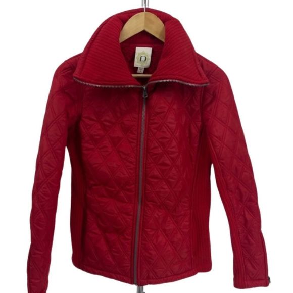 FUDA Red Quilted Zip-Up Puffer Jacket | Size Small - Picture 1 of 8